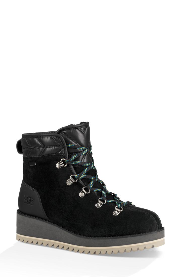 Women's Ugg Birch Waterproof Lace-up Winter Bootie M - Black