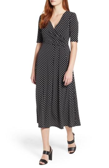 Women's Chaus Garden Dot Midi Dress - Black