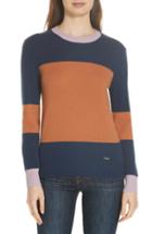 Women's Ted Baker London Colour By Numbers Bryonny Colorblock Cashmere Sweater - Blue