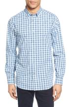 Men's Ted Baker London Tripup Extra Trim Fit Check Sport Shirt (s) - Blue/green