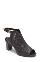 Women's Rockport Total Motion Luxe Perforated Sandal .5 M - Black