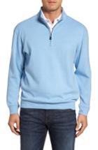 Men's Peter Millar Melange Quarter Zip Pullover - Blue
