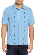 Men's Nat Nast Nordic Embroidered Silk Blend Sport Shirt, Size - Blue