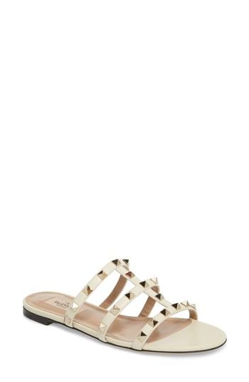 Women's Valentino Garavani Rockstud Slide Sandal .5us / 36.5eu - Ivory