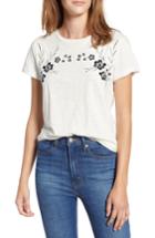 Women's Lucky Brand Floral Embroidered Tee - White