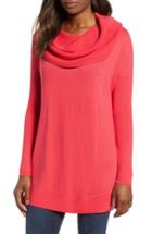 Women's Caslon Side Slit Convertible Cowl Neck Tunic - Pink