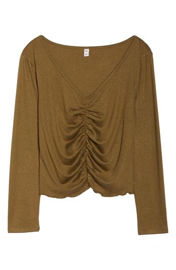 Women's Bp. Ruched Front Tee - Green