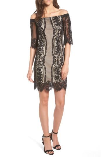 Women's Lush Lace Off The Shoulder Dress - Black