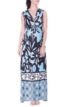 Women's Olian Print Maternity Maxi Dress - Blue