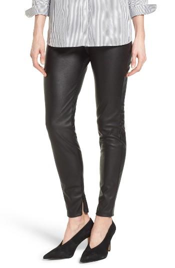 Petite Women's Halogen Faux Leather Leggings, Size P - Black