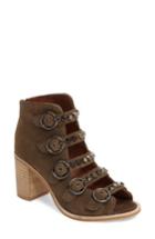 Women's Jeffrey Campbell Bess-stud Buckle Strap Bootie .5 M - Brown