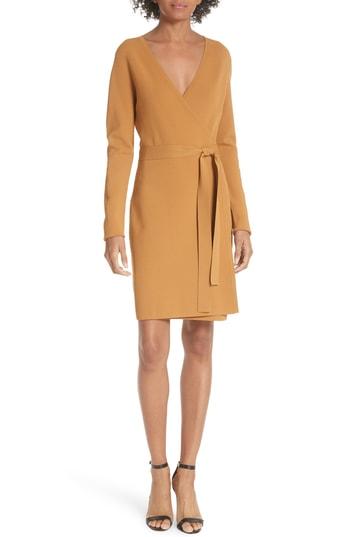 Women's Diane Von Furstenberg Knit Wrap Dress, Size - Metallic