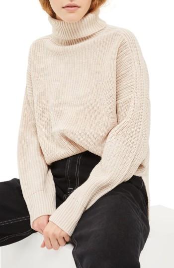 Women's Topshop Boxy Ribbed Roll Neck Sweater