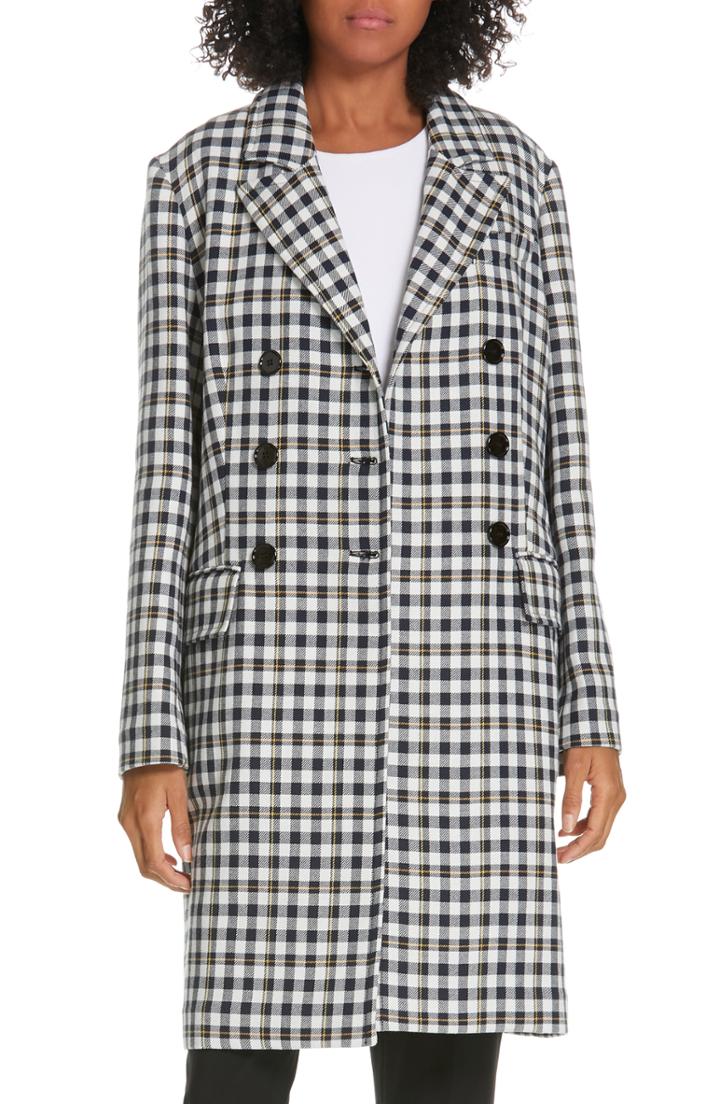 Women's Judith & Charles Check Long Jacket - Blue