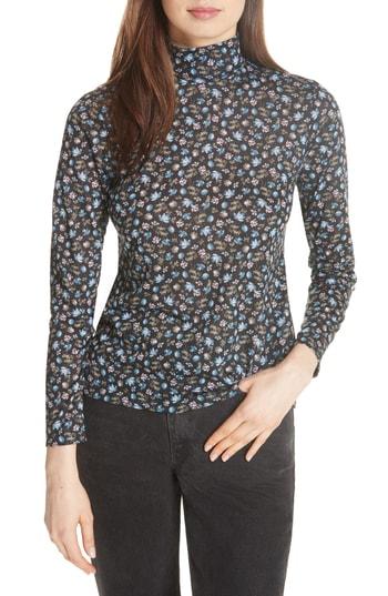 Women's Rebecca Taylor Zelma Floral Turtleneck - Blue