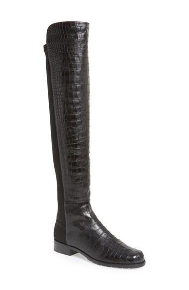 Stuart Weitzman '5050' Over The Knee Leather Boot Nero