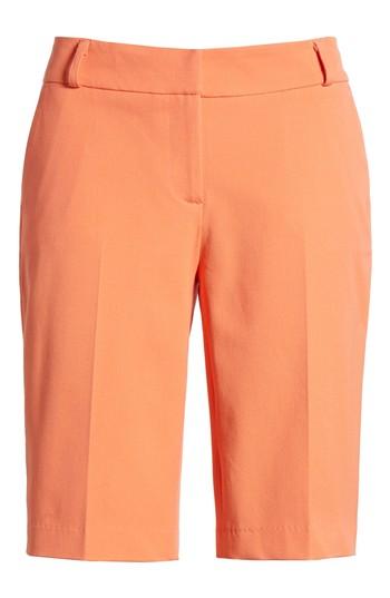 Petite Women's Halogen Stretch Bermuda Shorts P - Coral