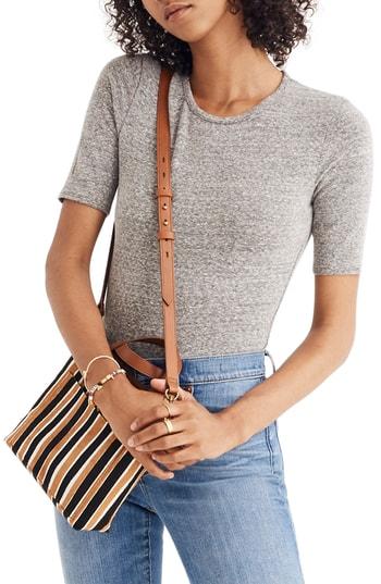 Women's Madewell Short Sleeve Scoop Bodysuit, Size - Grey