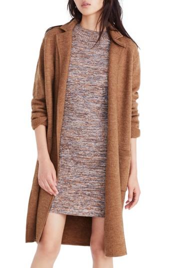 Women's Madewell Camden Sweater Coat, Size - Brown
