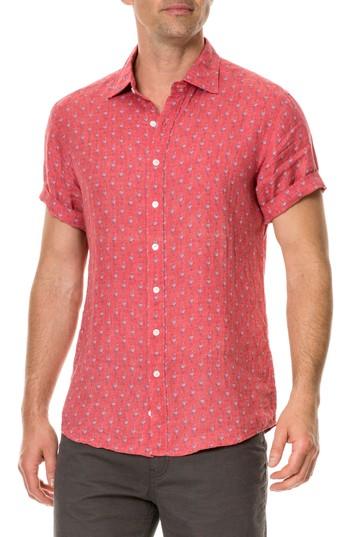 Men's Rodd & Gunn Hans Bay Sports Fit Flamingo Print Sport Shirt - Coral