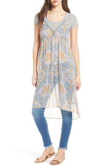 Women's Sun & Shadow Print Sheer Tunic