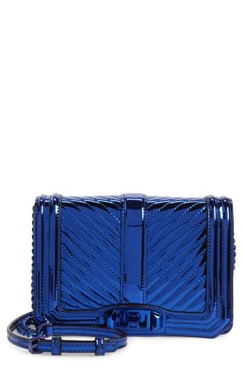 Rebecca Minkoff Small Love Quilted Metallic Crossbody - Blue