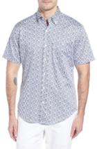 Men's Peter Millar Fly Like Paper Print Sport Shirt - White