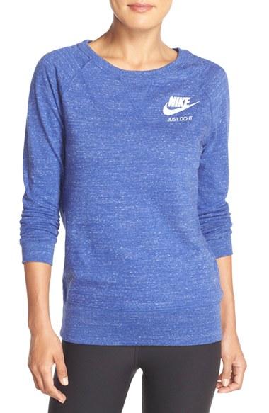 Women's Nike 'gym' Crewneck Sweatshirt - Blue