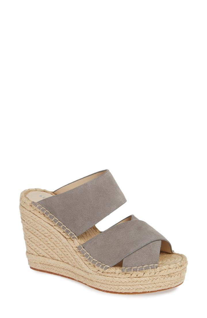 Women's Kenneth Cole New York Olivia Wedge Slide Sandal .5 M - Grey