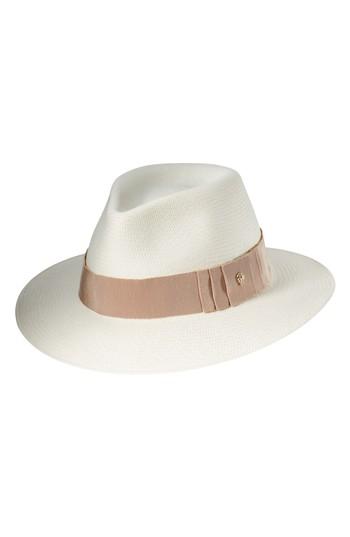 Women's Helen Kaminski Lei Woven Fedora - White