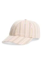Women's Madewell Multi Stripe Baseball Cap - Pink