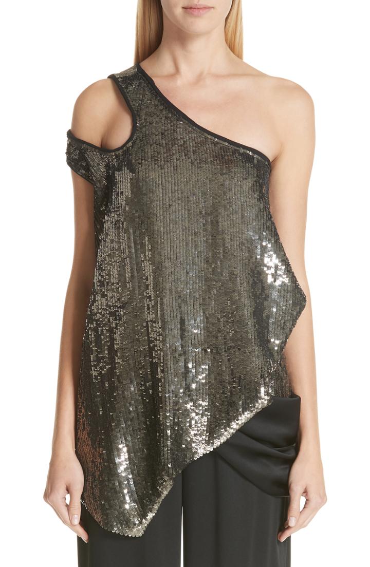 Women's Monse Cutout Shoulder Sequin Tank - Grey