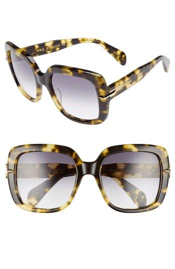 Women's Rag & Bone 56mm Gradient Square Sunglasses - Green Havana