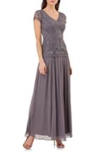 Women's Js Collections Soutache Applique Gown - Grey