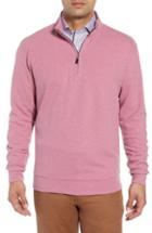Men's Peter Millar Melange Fleece Quarter Zip Pullover, Size - Pink