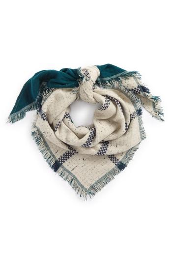 Women's David & Young Marled Plaid Reversible Square Scarf, Size - Green