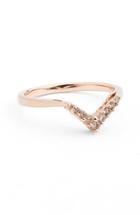 Women's Anna Sheffield Champagne Diamond Petit Chevron Ring