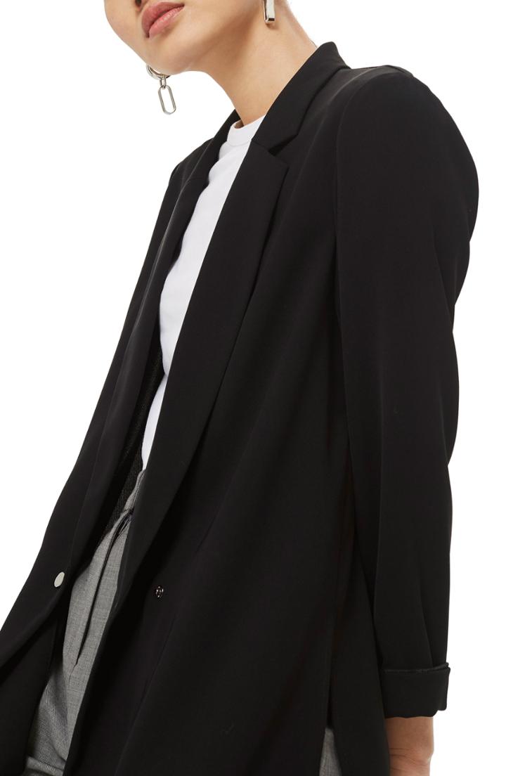 Women's Topshop Ava Double Breasted Jacket Us (fits Like 2-4) - Black