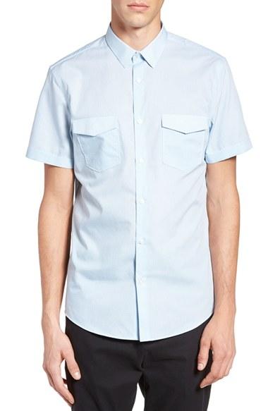 Men's Calibrate Slim Fit Print Short Sleeve Sport Shirt