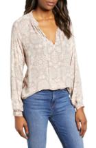 Women's Lucky Brand Printed Peasant Top - Pink