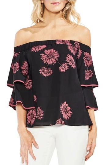 Women's Vince Camuto Chateau Floral Off The Shoulder Top - Black