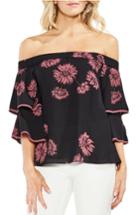 Women's Vince Camuto Chateau Floral Off The Shoulder Top - Black