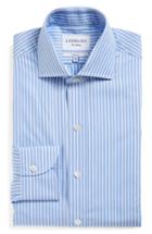 Men's Ledbury 'blue Banker' Slim Fit Stripe Dress Shirt - Blue