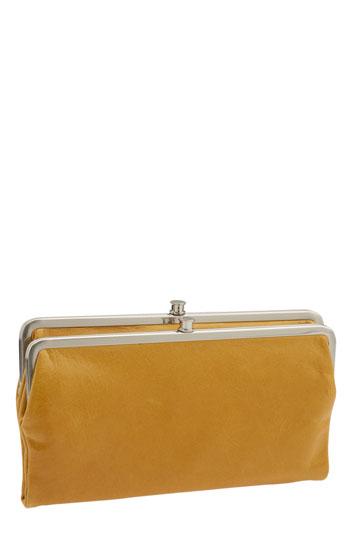 Women's Hobo 'lauren' Leather Double Frame Clutch - Yellow