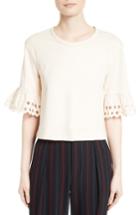 Women's See By Chloe Ruffle Sleeve Boxy Tee - Pink