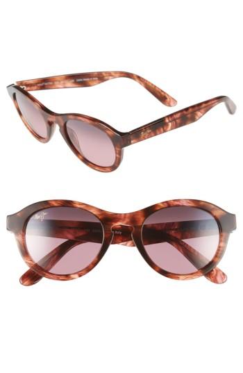 Women's Maui Jim Leia 49mm Polarizedplus2 Retro Sunglasses - Brown Feathered/maui Rose