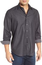 Men's Bugatchi Classic Fit Checkerboard Print Sport Shirt