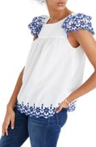 Women's Madewell Embroidered Story Top - White