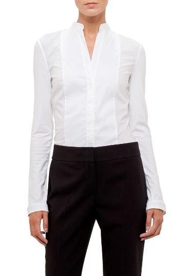 Women's Akris Punto Jersey & Poplin Blouse - White