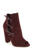 Women's Daya By Zendaya 'kaylor' Peep Toe Buckle Strap Bootie M - Burgundy